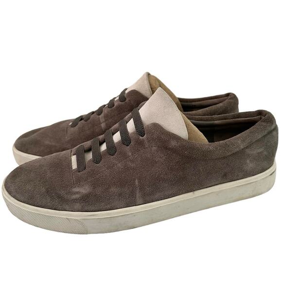 Vince. Shoes Canyon Womens US 8.5 EU 39.5 Steel Bone Suede Slip On Sneakers Gray - Picture 1 of 7